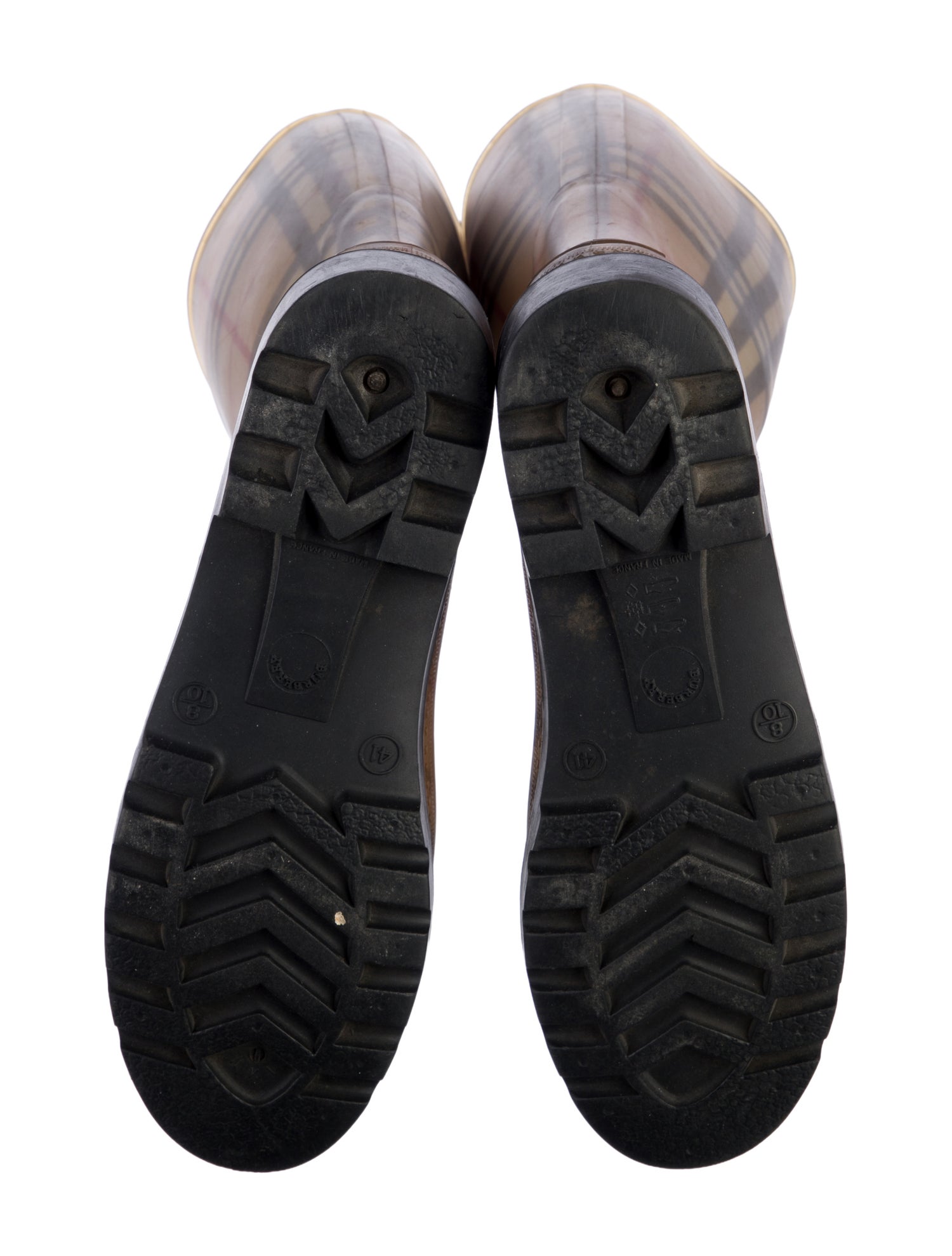 Burberry Rubber Plaid Print Rain Boots